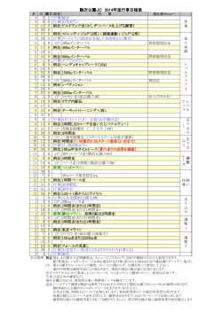駒沢公園JC 2014年度行事日程表