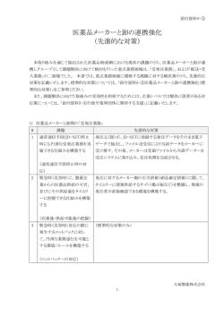 医薬品メーカーと卸の連携強化 （先進的な対策）