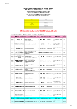 期間/Period 経営史JA 青木 雅生 有井 健 環境経済学JA 茂木 愛一郎