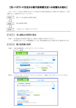 【ID・パスワード方式から電子証明書方式への切替えの流れ】