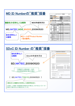 MD ID Numberの"推奨"採番 SDoC ID Number の