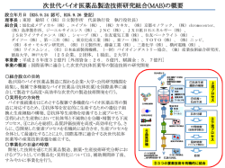 次世代バイオ医薬品製造技術研究組合（MAB）の概要