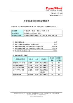 労働者派遣事業に関わる情報提供