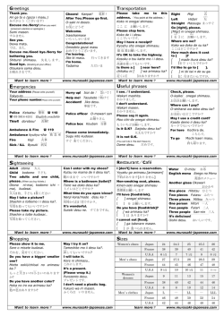 Greetings Transportation Emergencies Useful phrases Sightseeing