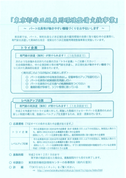 東京都非正規雇用環境整備支援事業 （PDF 881.5KB）