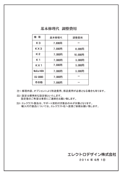 基本修理代 調整用 - エレクトロデザイン