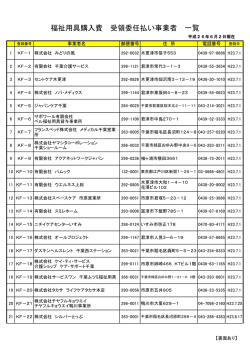 福祉用具購入費 受領委任払い事業者 一覧