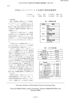 中性化したコンクリート下水道管の腐食現象解明