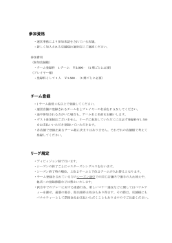 参加資格 チーム登録 リーグ規定 - LINK JAPAN GROUP