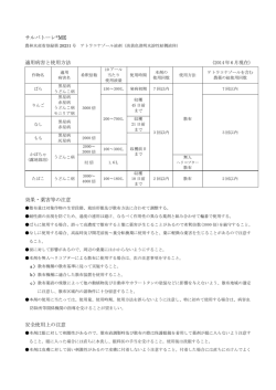 サルバトーレ&reg;ME 適用病害と使用方法 効果・薬害等の注意 安全使用上