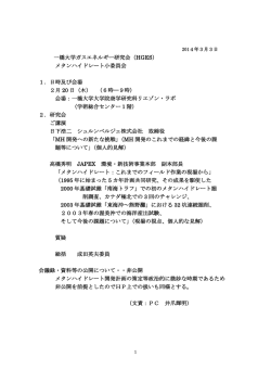 一橋大学ガスエネルギー研究会（HGES） メタンハイドレート小委員会 1
