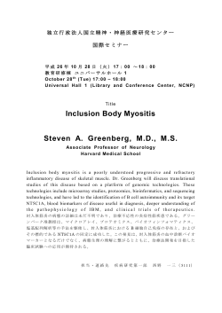 Inclusion Body Myositis Steven A. Greenberg, M.D., M.S.