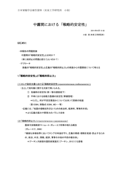 中露間における「戦略的安定性」