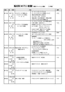 商品化計画（MDプラン）総合講座 関西ファッション連合 14年度