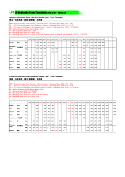 JR Hokkaido Train Timetable 2014.12.01～2015.2.28