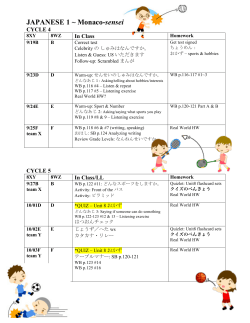 JAPANESE 1 ~ Monaco