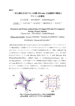 一次元細孔を有する 4 本鎖 MX-tube 白金錯体の構造と プロトン伝導性