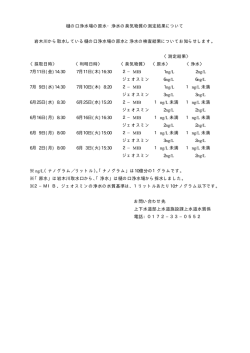 H260711 樋の口浄水場の原水・浄水の臭気物質の測定結果について