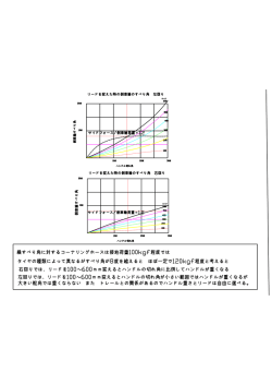 横すべり角に対するコーナリングホースは接地荷重ー0。ng程度では
