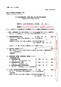 （別紙：NW・24年度） 平成26年4月日 全国中小企業団体中央会振興部