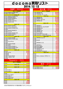 Docomo12月12日更新