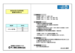 表示NP及び出荷形態 変更のお知らせ