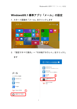 Windows8/8.1 標準アプリ「メール」の設定 ① ② - SCV-NET