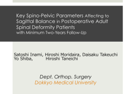 Key Spino-Pelvic Parameters Affecting to Sagittal Balance in