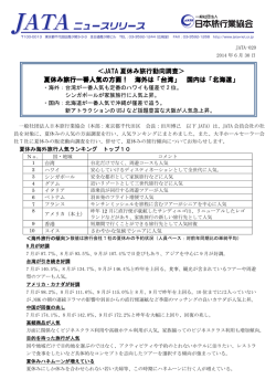 JATA 夏休み旅行動向調査