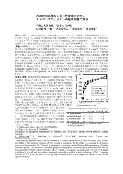 表面状態が異なる細孔性炭素に対する ストロンチウムイオンの吸着現象