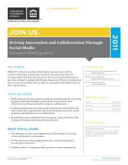 JOIN US. 2 0 11 - Corporate Leadership Council