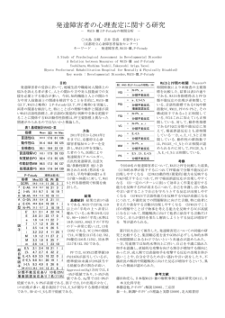 発達障害者の心理査定に関する研究