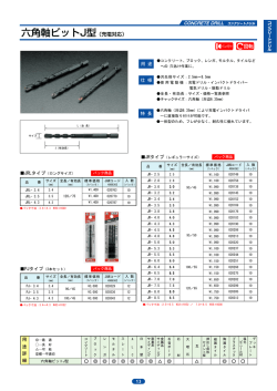 JRタイプ PJタイプ 特 長 用 途 仕 様 JRLタイプ