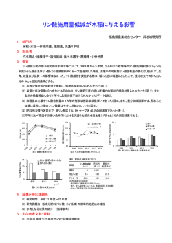 リン酸施用量低減が水稲に与える影響