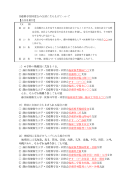 医療科学部同窓会の支部の立ち上げについて