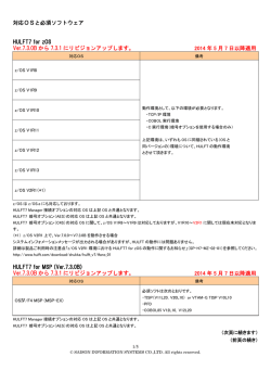 対応OSと必須ソフトウェア HULFT7 for zOS Ver.7.3.0B から 7.3.1 に
