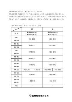 訂正箇所：14頁 インシュレーター PN型 PN-1 PN-1B PN-2A PN