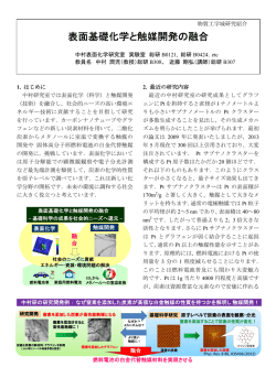 表面基礎化学と触媒開発の融合 - つくば物質科学週間 2013