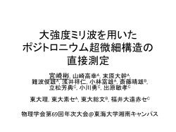 大強度ミリ波を用いた ポジトロニウム超微細構造の 直接測定