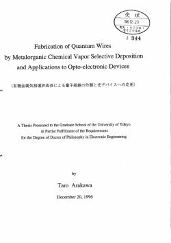 Fabricati。n 。f Quantum Wires