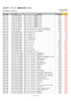 【SWモーテック 価格改定リスト】