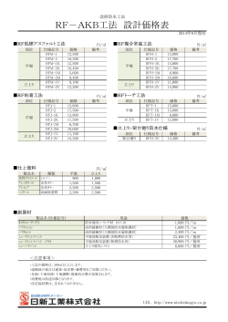 RF－AKB工法 設計価格表