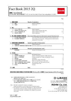 2015年3月期 第2四半期 Fact Book