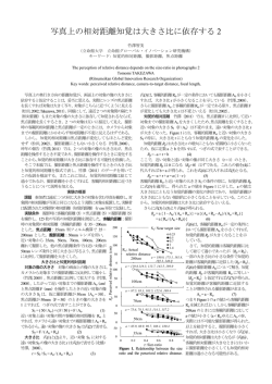 写真上の相対距離知覚は大きさ比に依存する 2