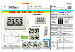 商品詳細 超大画面 温度・湿度計 液晶 166×94mm (A) (B)
