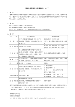 博士後期課程在学生支援プログラム