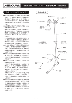 自転車整備ワークスタンド RS-5000 取扱説明書 各部の名称