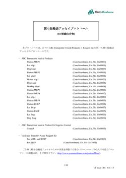 膜小胞輸送アッセイ 膜小胞輸送アッセイプロトコール
