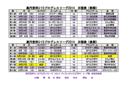 高円宮杯U-15プログレスリーグ2014 日程表