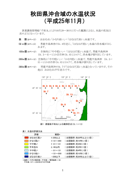 秋田県沖合域の水温状況（平成25年11月）(152KB)(PDF文書)